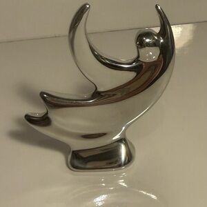 Hoselton Aluminum Abstract Dancer sculpture 3 1/2" tall light scratches